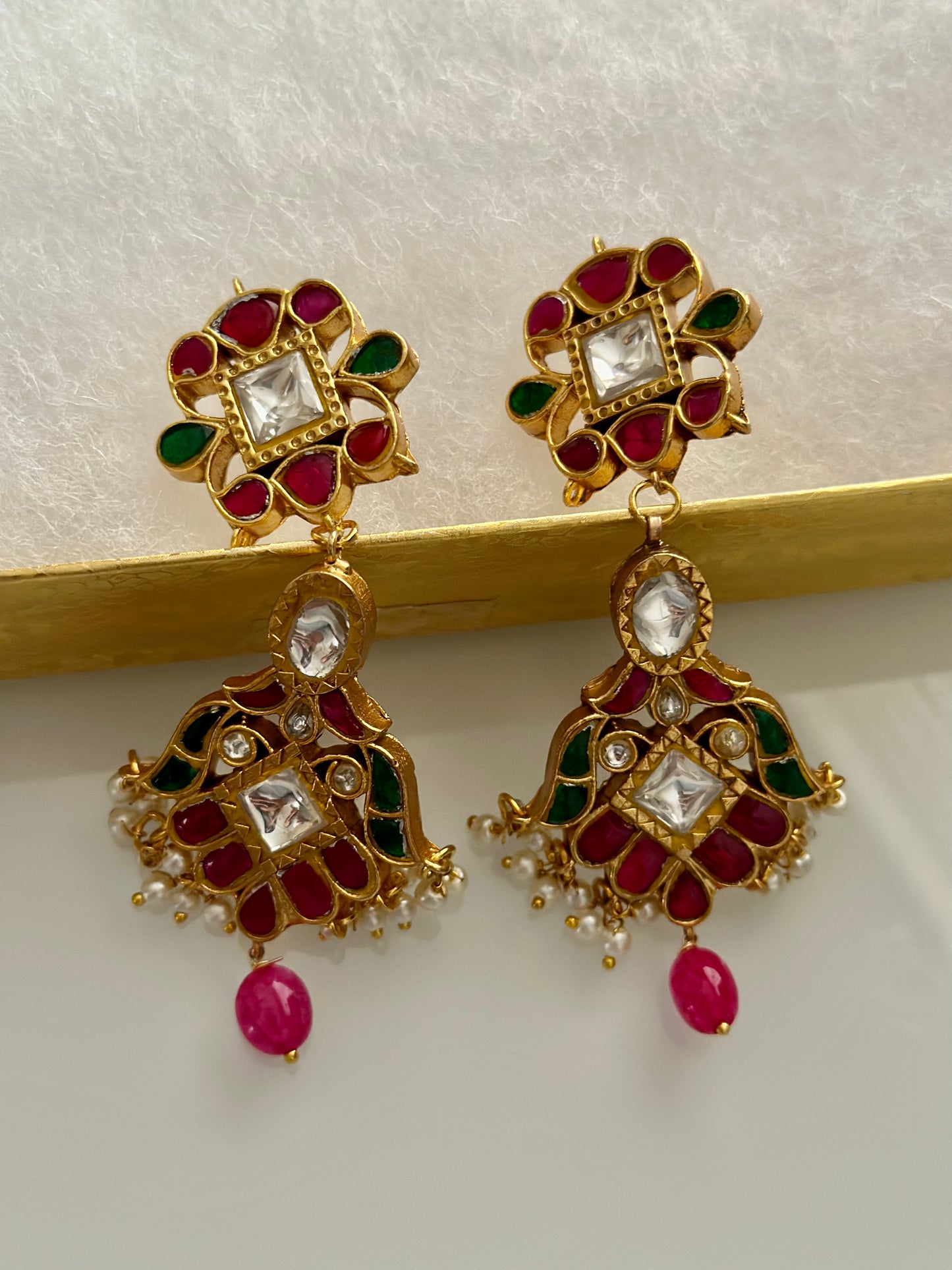 Jadau Kundan earrings | Indian jewelry