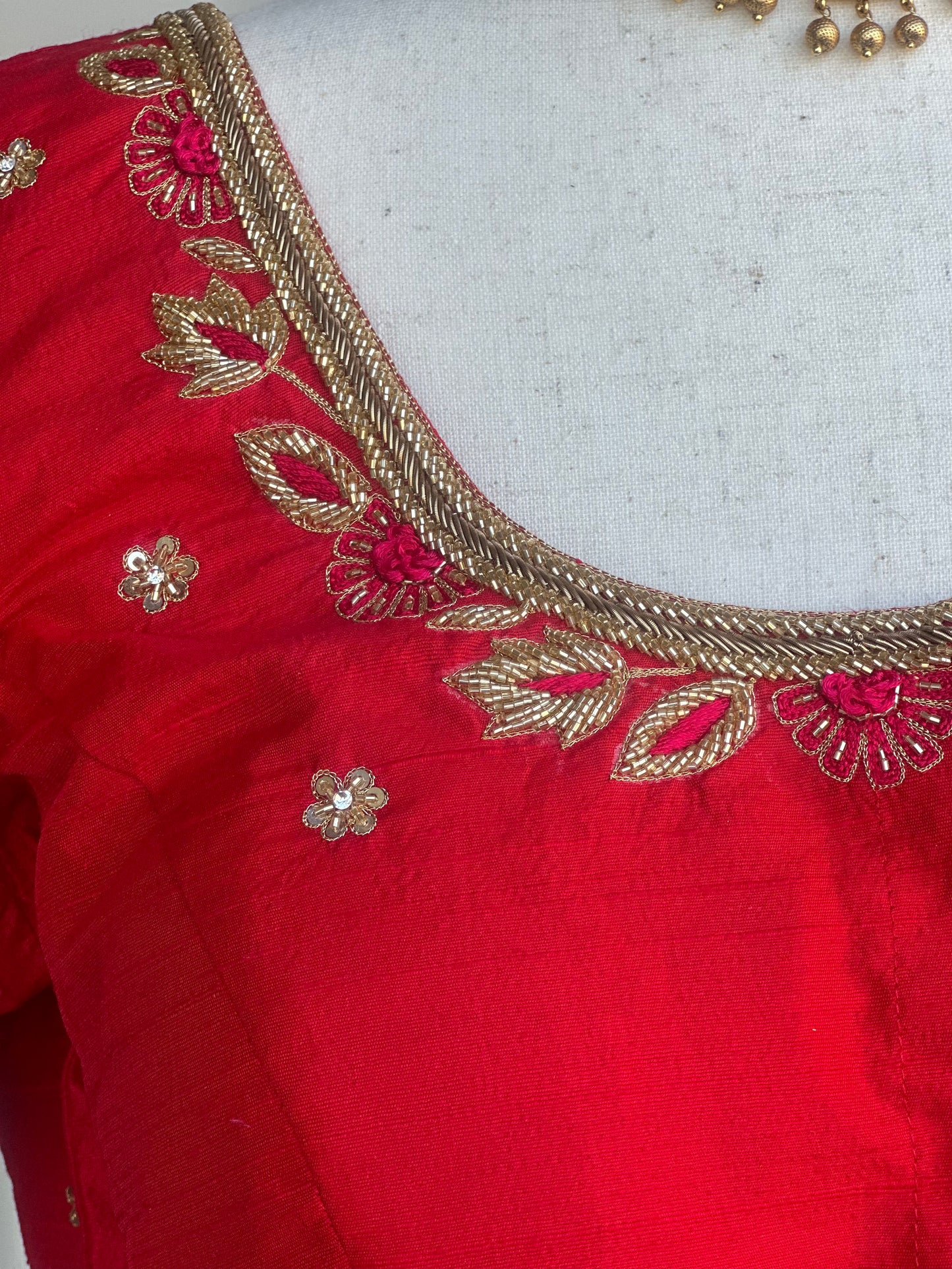 Red embroidery blouse | Bridal saree blouse | custom embroidery blouse