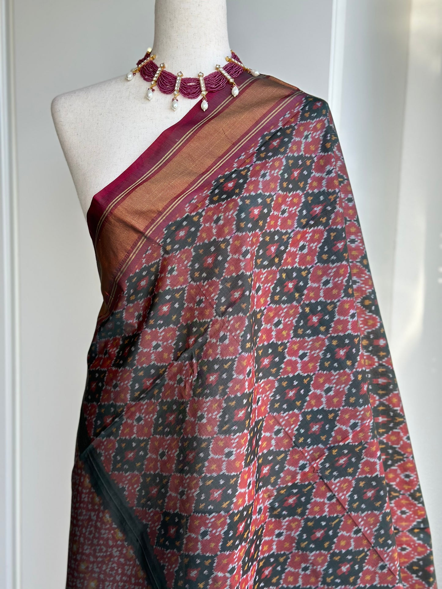 Ikkat silk dupatta | Handloom dupatta