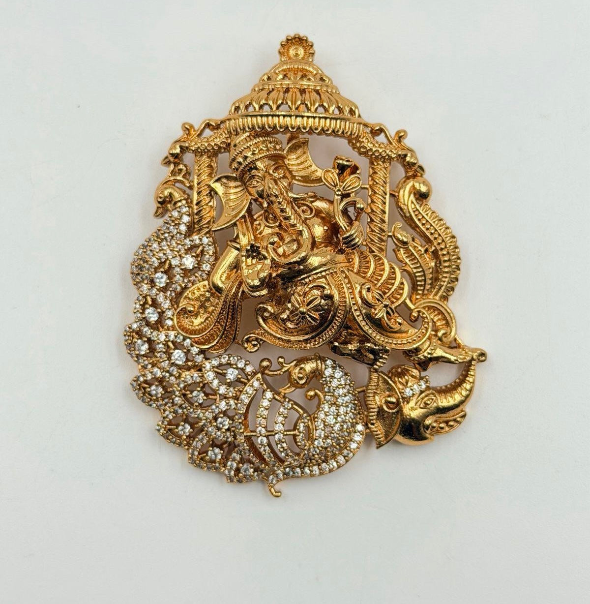 CZ Antique Ganesh Pendant | Traditional Temple Jewelry In USA