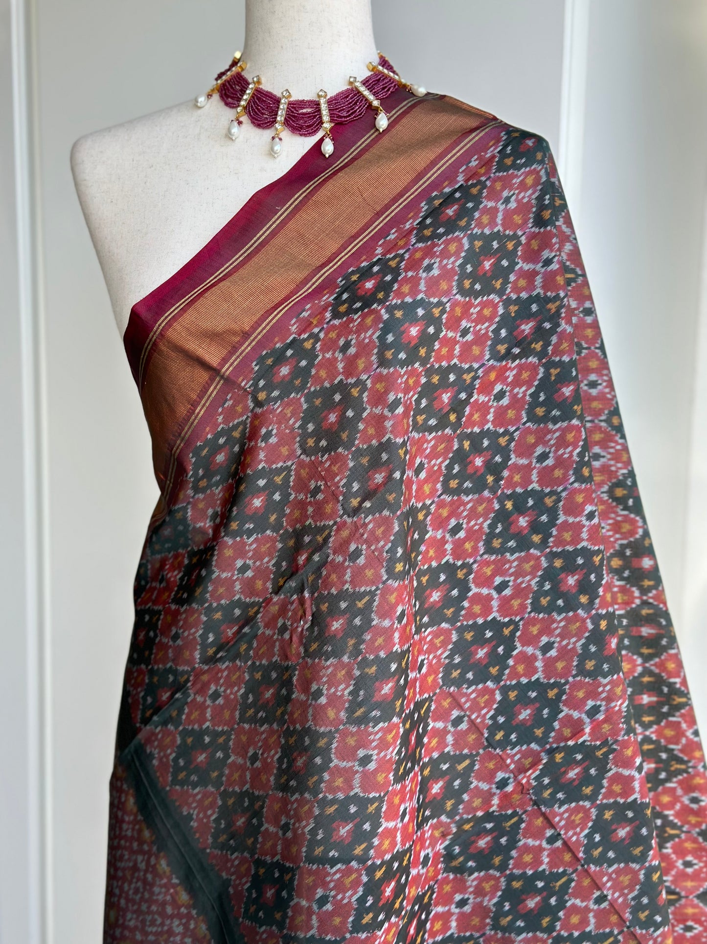 Ikkat silk dupatta | Handloom dupatta