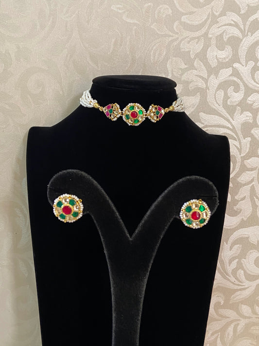 Ahmedabadi Kundan choker | Simple choker