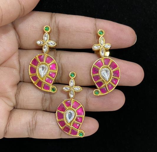 Pendant set | Handmade pendant set | Judau kundan pendant