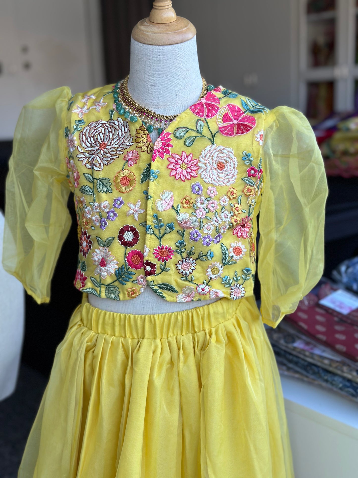 Girls Yellow Top & Skirt | Girls ethnic wear | Girls party wear dresses