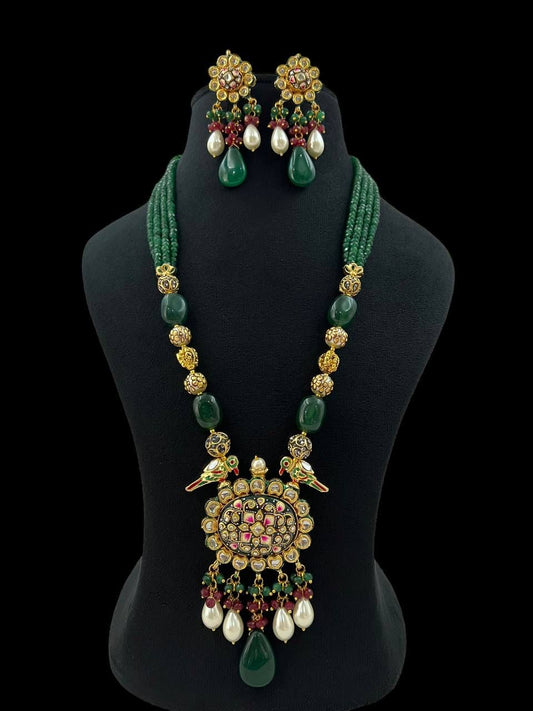 Meenakari kundan pendant necklace | Long necklace