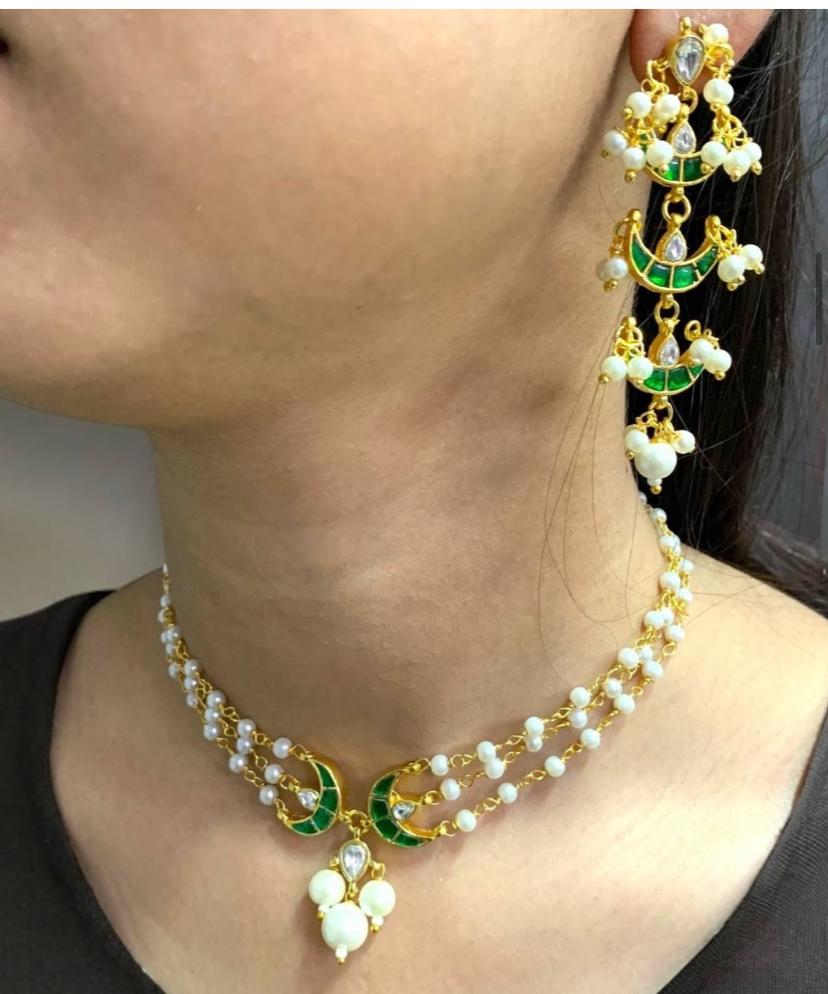 Jadau Kunda Pearl Choker | Indian jewellery