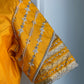 Yellow silver embroidery blouse | Saree readymade blouses in USA