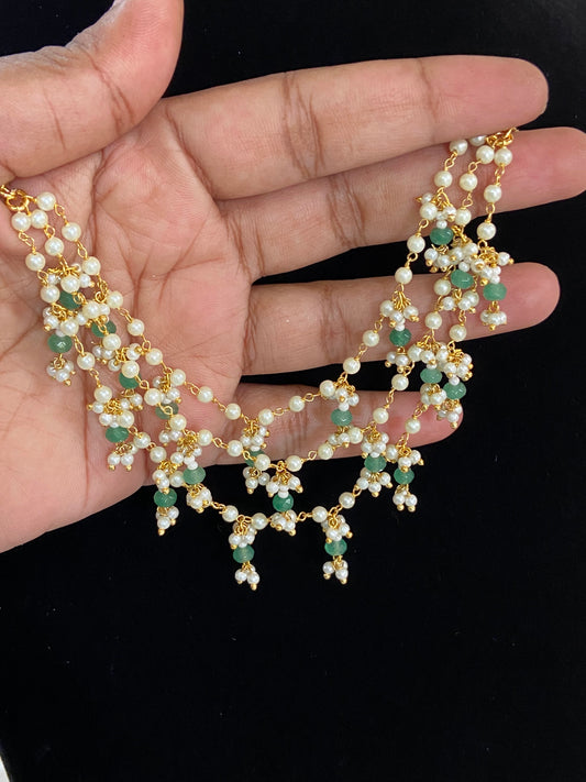 Pearls ear chains | Champaswaralu