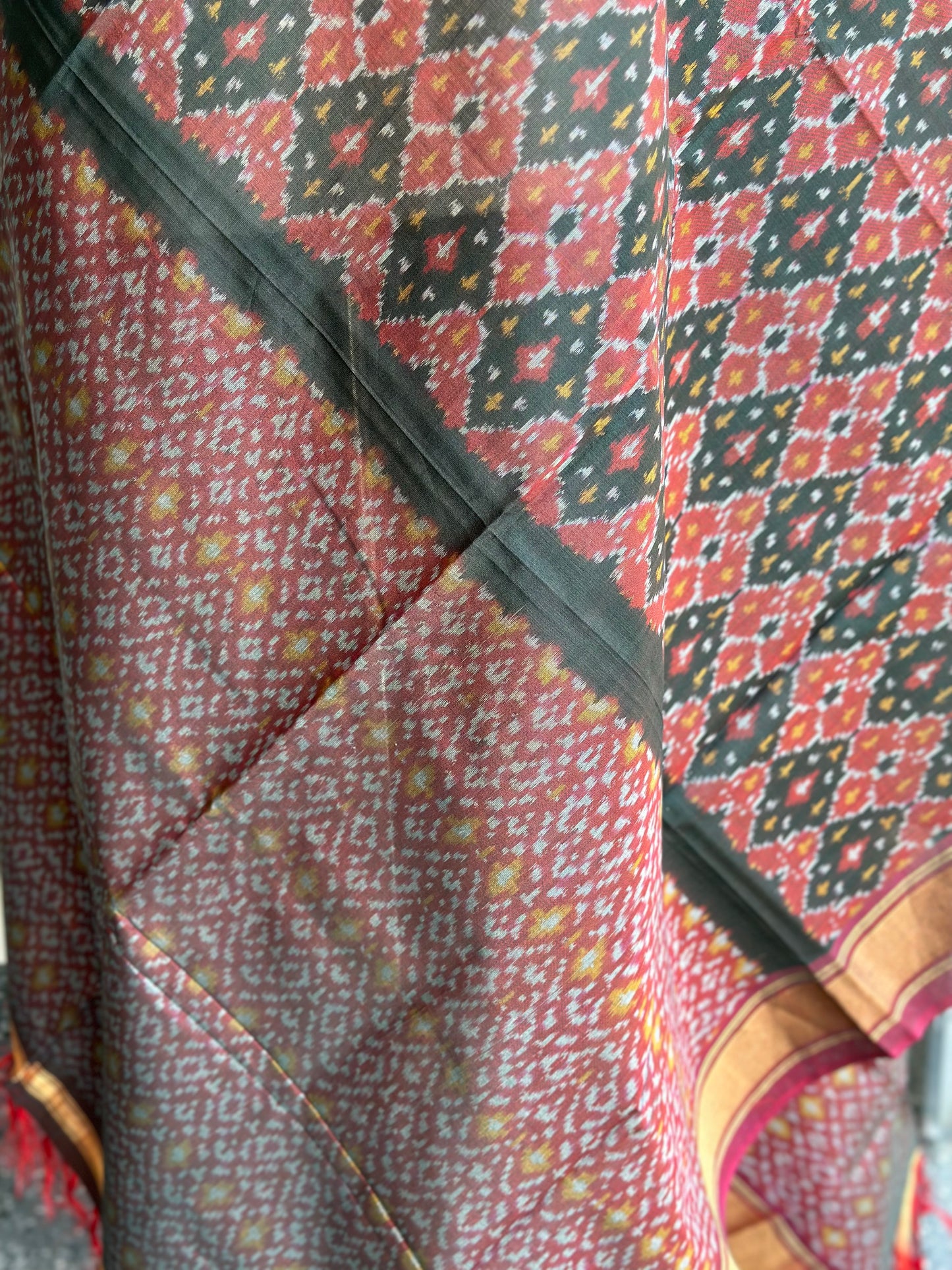 Ikkat silk dupatta | Handloom dupatta