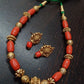 Coral Mala Necklace with Studs | Indian Handmade Jewelry