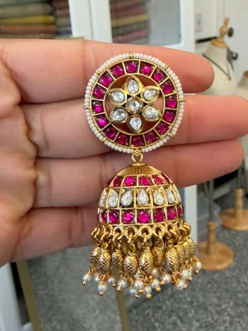 Antique kundan Jumkis | Indian Traditional Earrings | Gift Idea