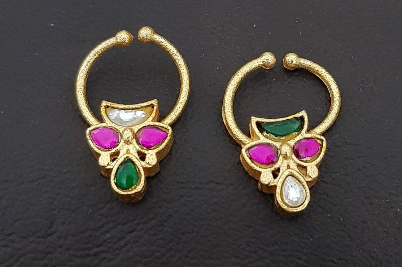 Antique Jadau Kundan Septum Ring|  Indian Nose Ring