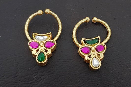 Antique Jadau Kundan Septum Ring|  Indian Nose Ring