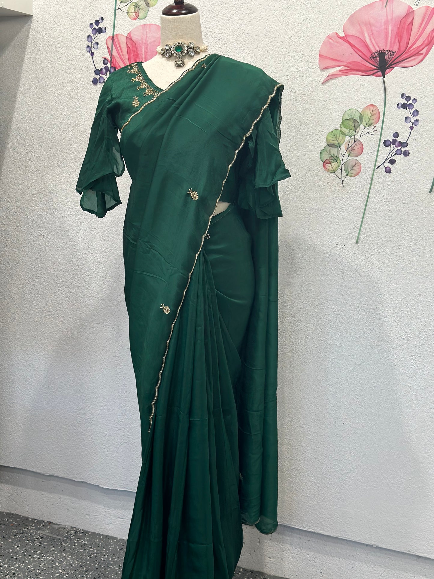 Satin embroidery fancy saree | Party wear saree | Sarees in USA