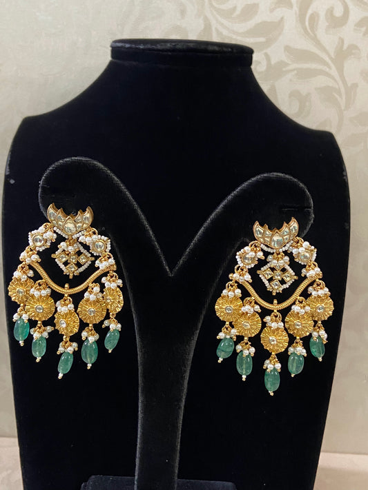 Ahmedabadi Kundan earrings | Handmade earrings
