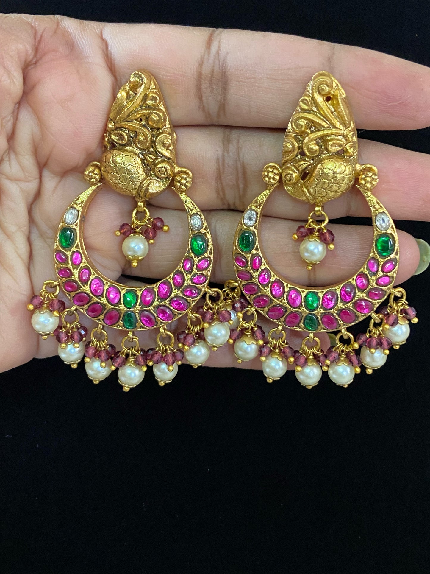 Jadau kundan chandbali earrings | Indian jewellery in USA