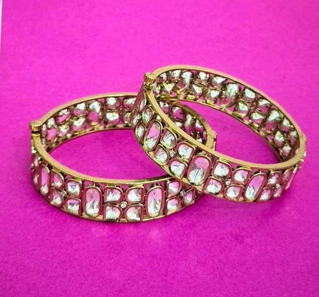 Polki  Kundan Bangles | Mehndi Plating Bangles | Gift Idea