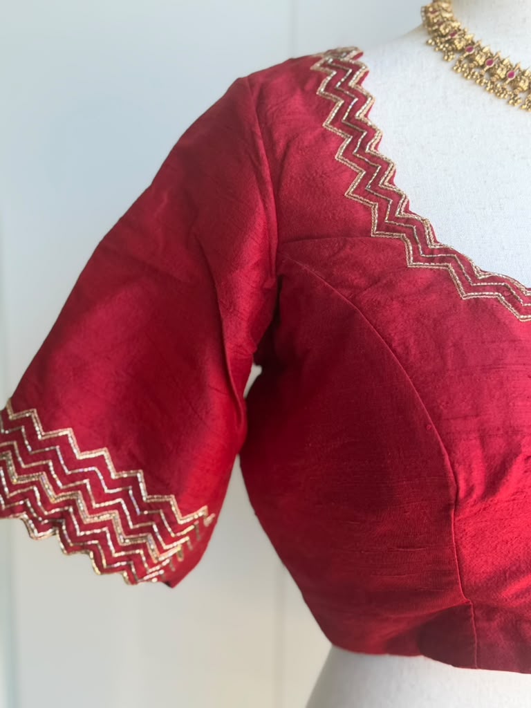 Raw Silk Hand Embroidery Blouse | Saree Blouses in USA