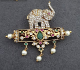 Antique AD Elephant Brooch Pin |  South Indian Saree Pin | Indian Jewelry In USA