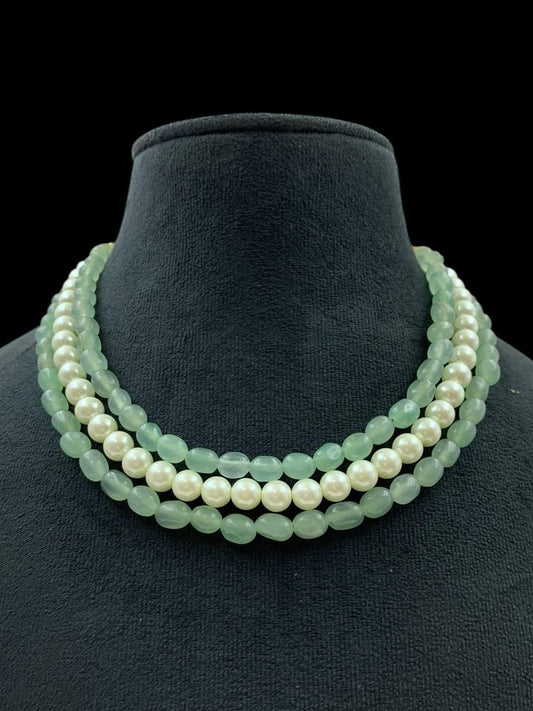 Onyx Beads & Pearls necklace | Indian Jewelry