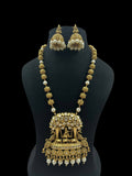 Moissanite Krishna Pendant Nakshi Beads  & pearl Necklace