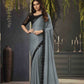 Satin shimmer saree | Grey fancy saree | Party wear saree