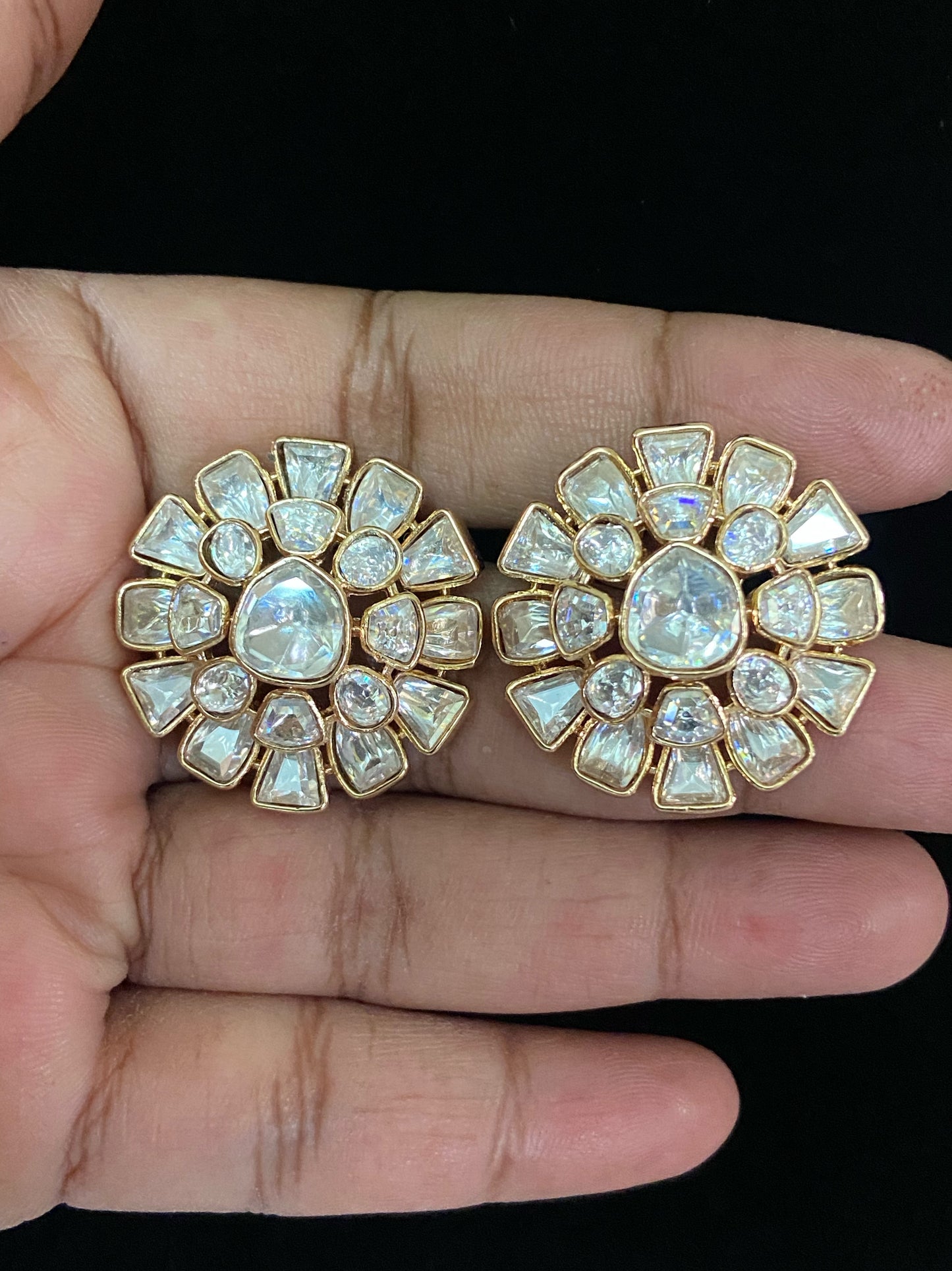 Moissanite polki earrings | Party wear earrings