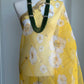 Pure organza printed dupatta | Yellow dupatta