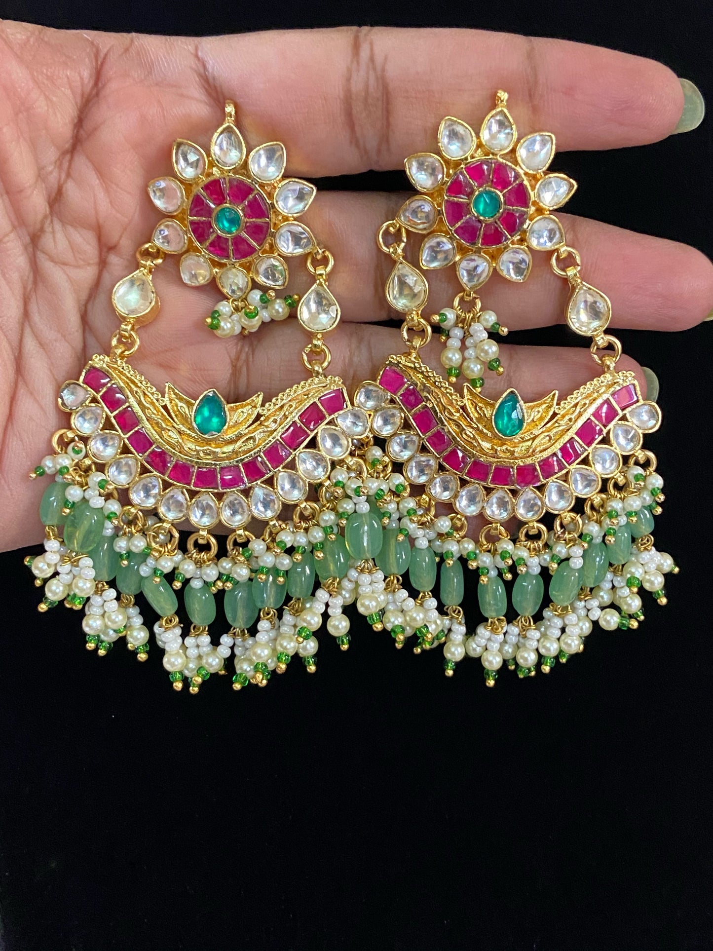 Jadau Kundan earrings | Partywear earrings | Bridal earrings