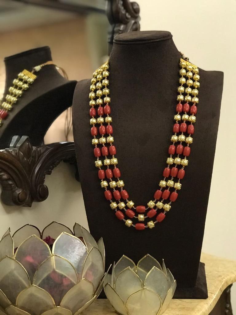 coral beads necklace | Indian bead’s jewelry | Handmade jewelry