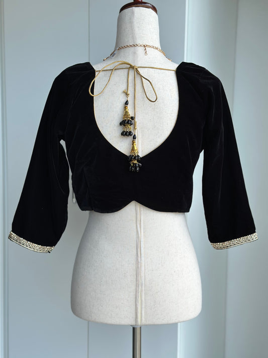 Velvet black blouse | Saree blouses in USA