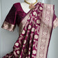 Pure Benarasi jaal Katan silk saree | Purple benarasi jaal saree | Dual tone benarasi jaal saree