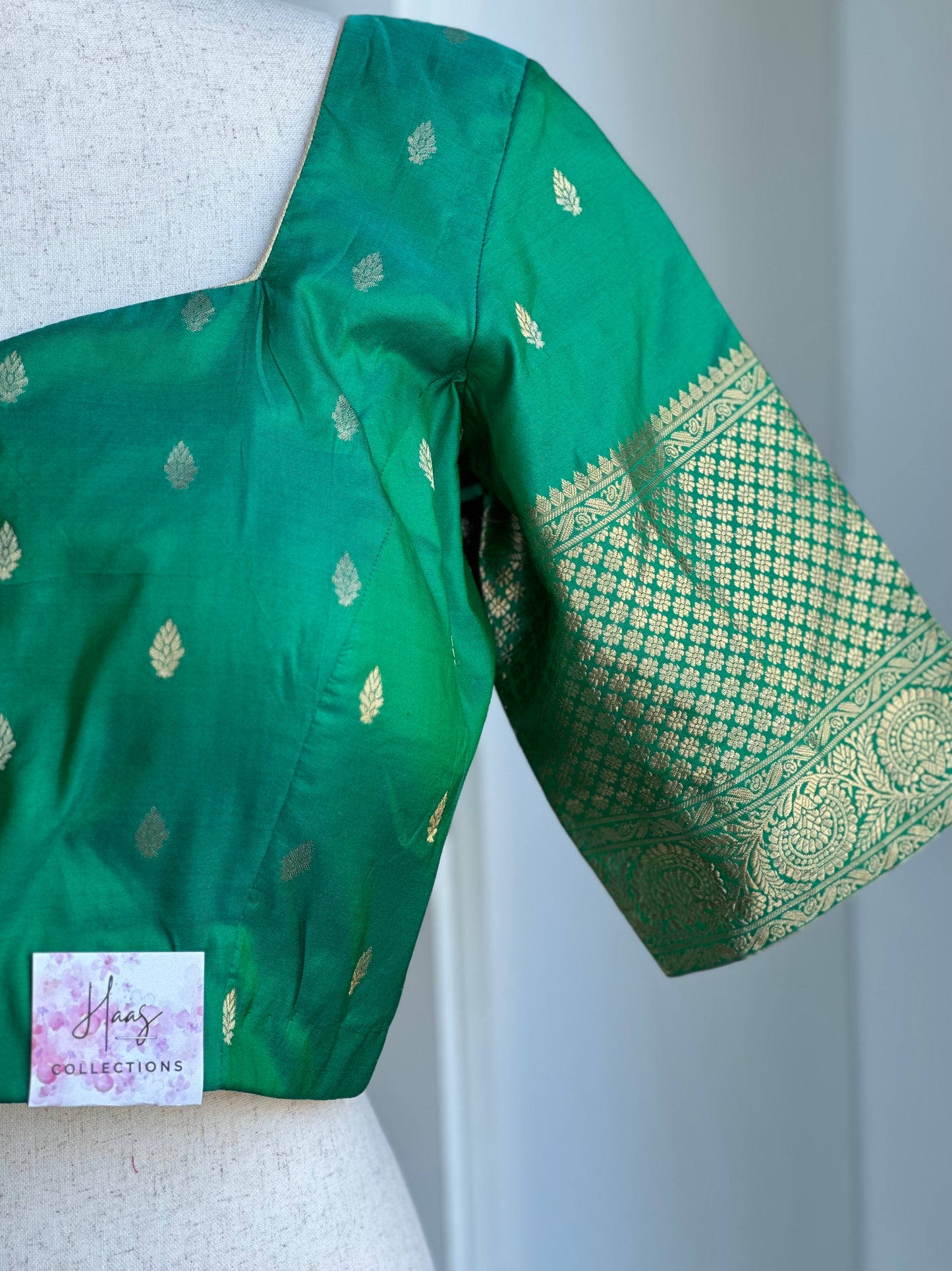 Green pure silk blouse | Saree blouses in USA | Saree blouses online