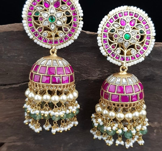 Jadau Kundan Jumki Earrings | Indian Earrings | Gift Idea