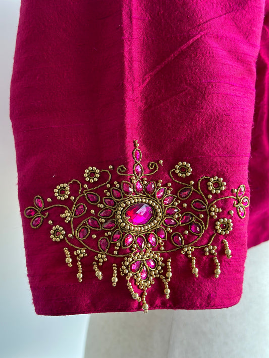 Pure Rawsilk embroidery blouse | Saree blouses in USA