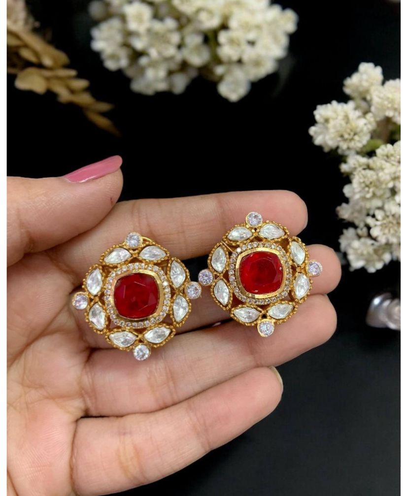 Polki Kundan Studs | Latest Jewelry