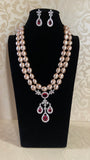 Rose pearls contemporary necklace | Indian jewelry in USA