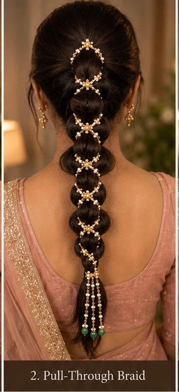 Pearl Kundan Hair Accessories | Traditional Indian Jewelry