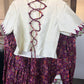 Girls Cream Top & printed Skirt