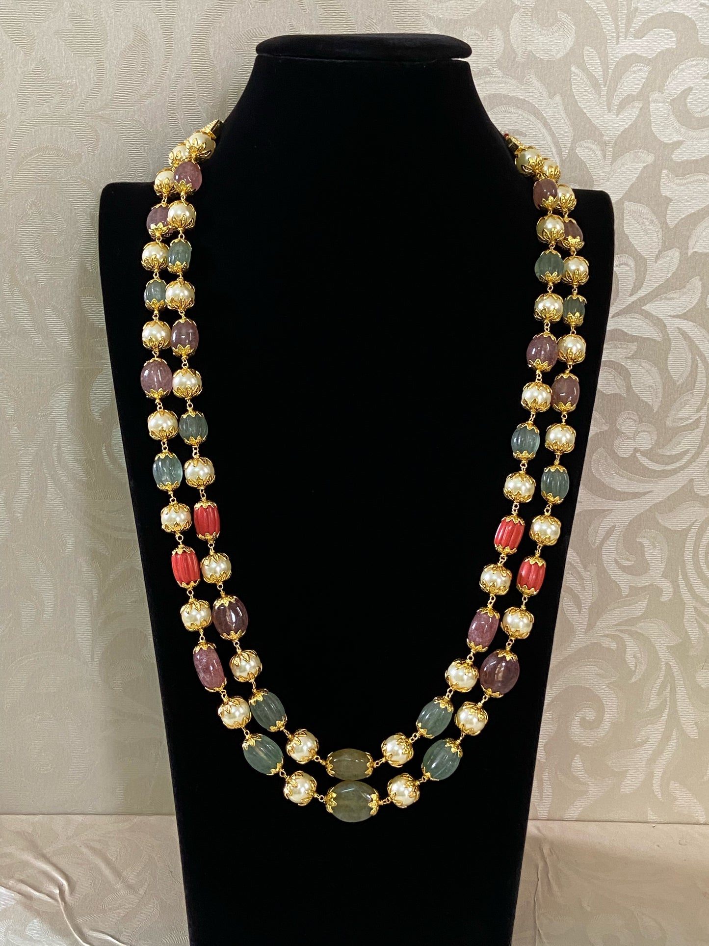 Multi color beads necklace | Navratan mala