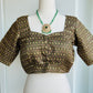 Olive green printed silk blouse | Saree blouses in USA