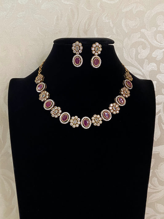 Victorian ad necklace set | Simple necklace set