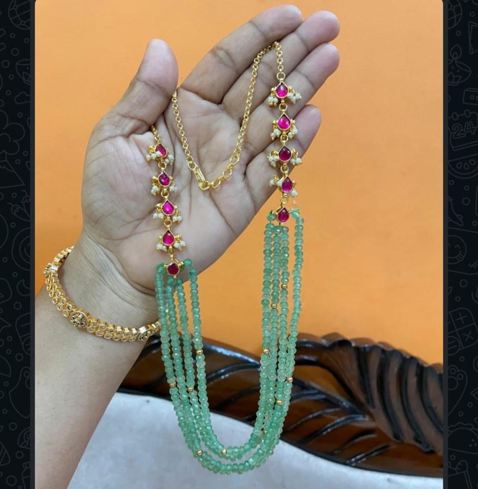 Kundan Beads Necklace With Earrings | Indian Jewelry In USA | Gift Idea