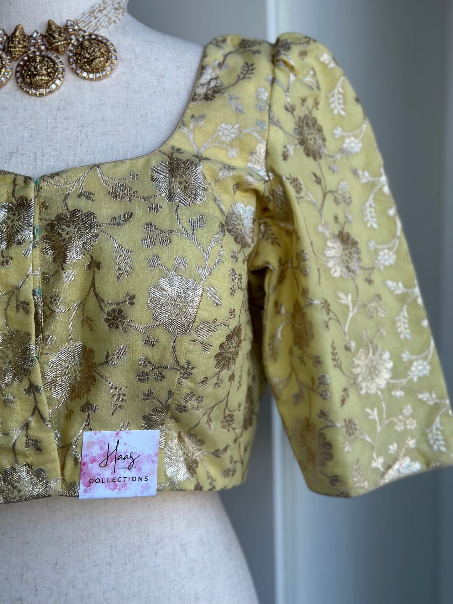 Cream brocade blouse | Saree blouses online