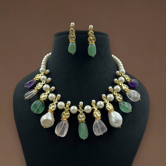 Multicolour Beads Pearl Necklace | Statement Necklace
