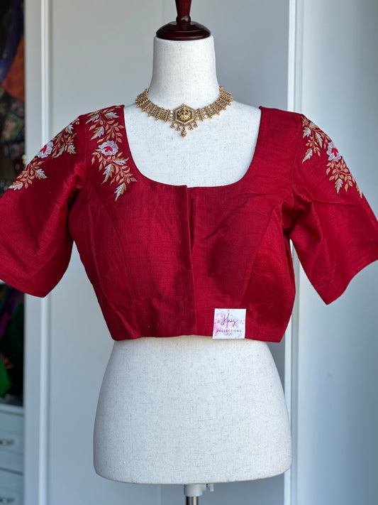 Pure rawsilk embroidery blouse | Custom blouse | Designer blouse