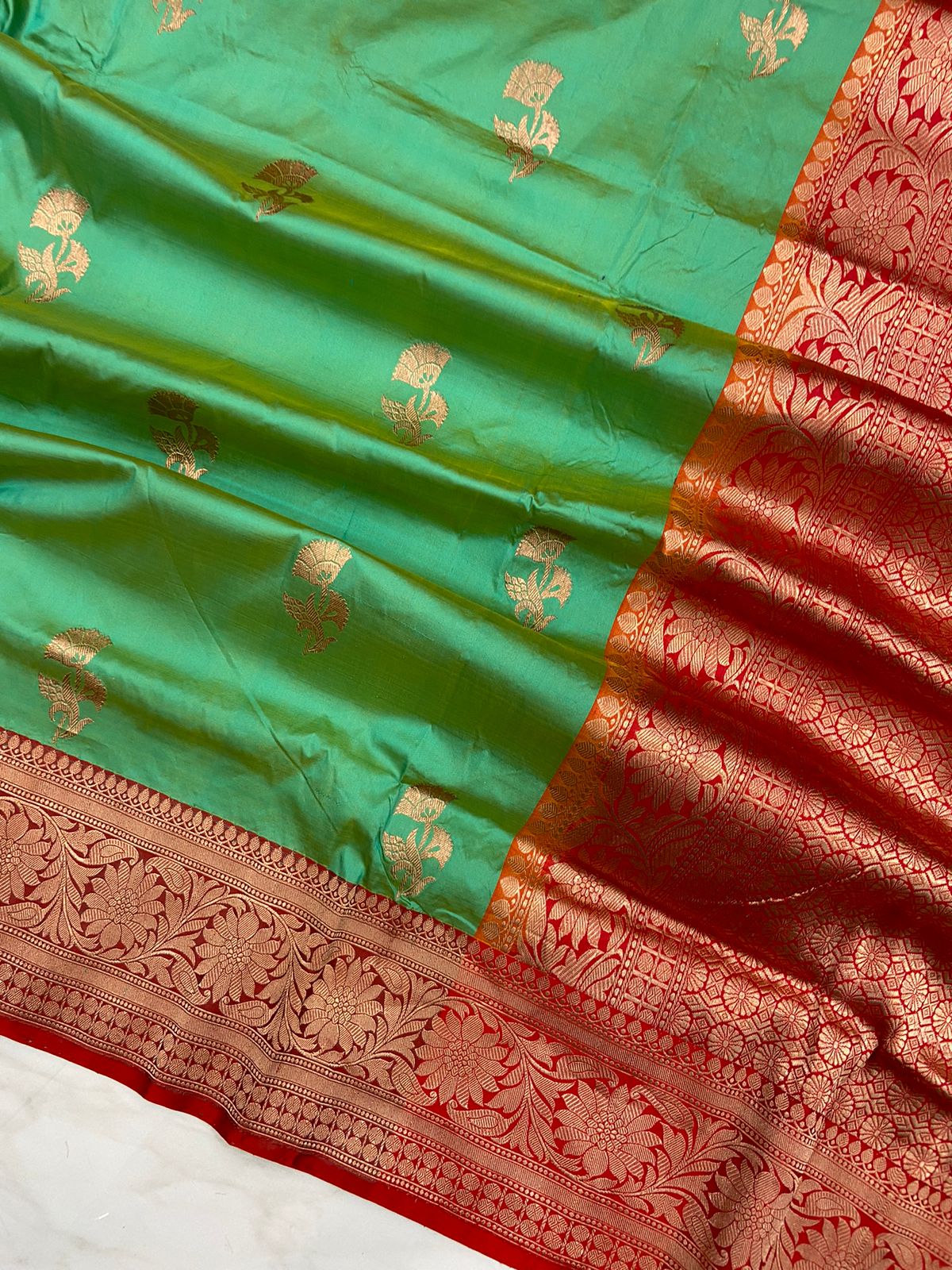 Pure Katan Silk Saree/ Pure Handoolm Saree