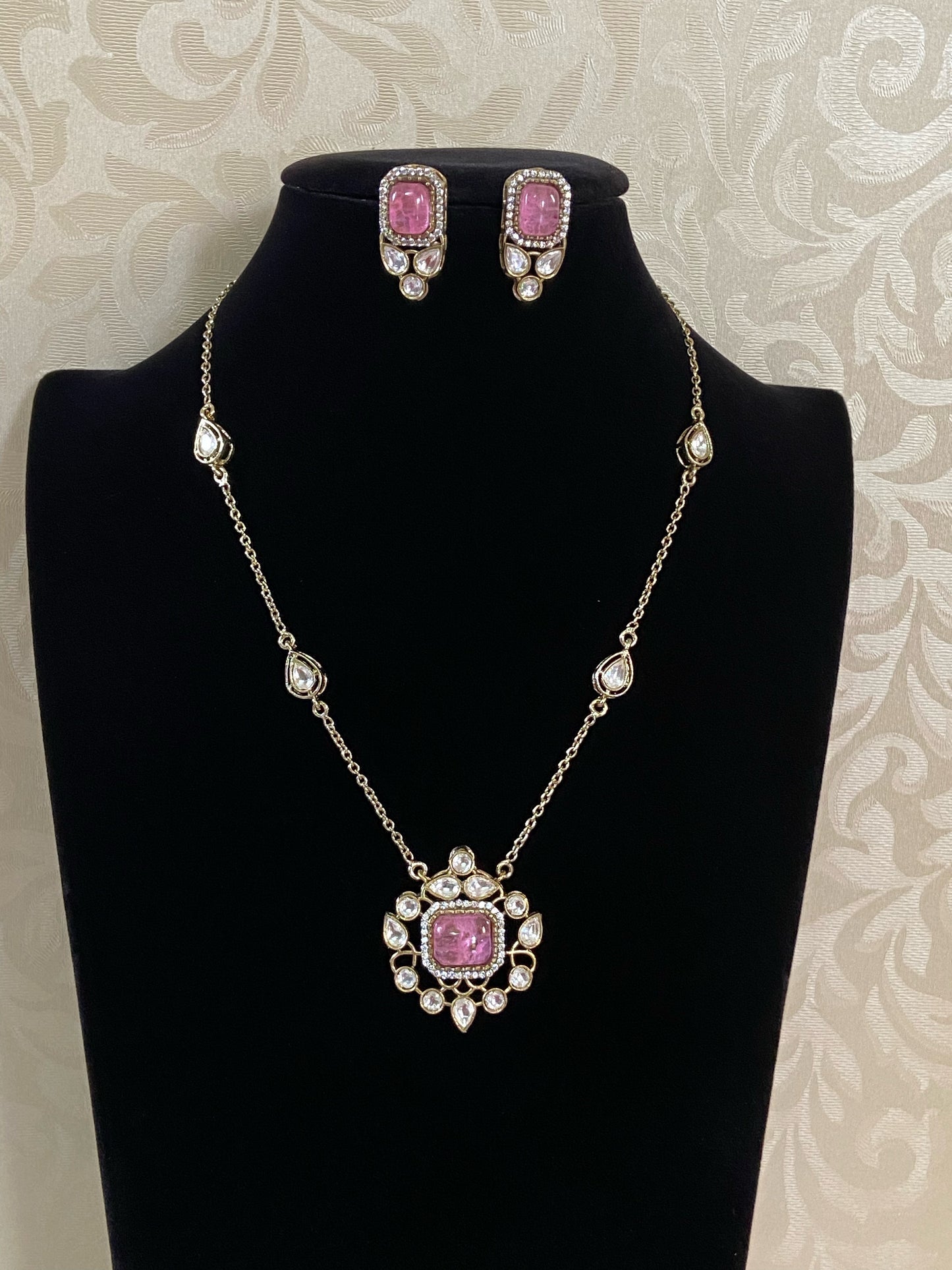 Moissanite pendant necklace set | Gift ideals | Indian jewelry in USA