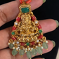 Coral necklace with Laxmi pendant | Temple coral necklace