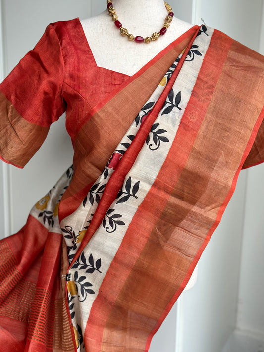 Pure tussar saree | printed saree